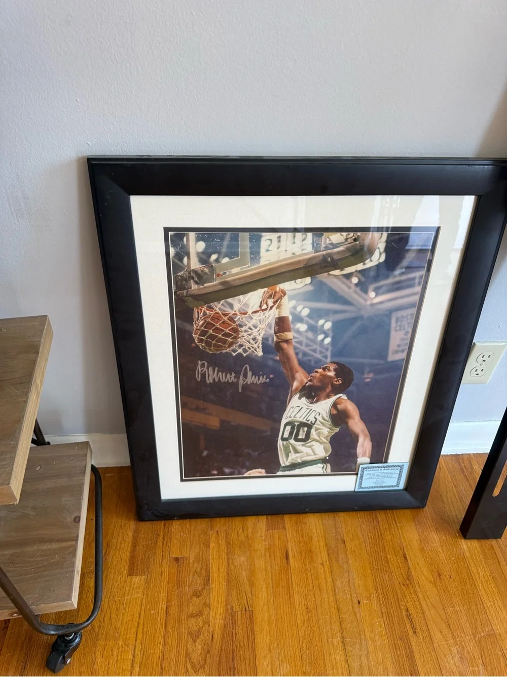Framed Autographed Robert Parish Boston Celtics Photo - COA Included